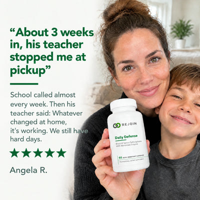 Customer review: About 3 weeks in, his teacher stopped me at pickup, five stars, Angela R.