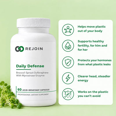 Rejoin Daily Defense helps move plastic out of your body, supports healthy fertility and protects your hormones from what plastic leaks