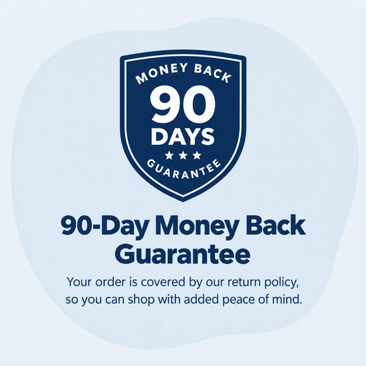 Feel better or it's free — 90-day money-back guarantee, the full twelve weeks omega-3 takes to judge